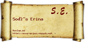 Soós Erina névjegykártya